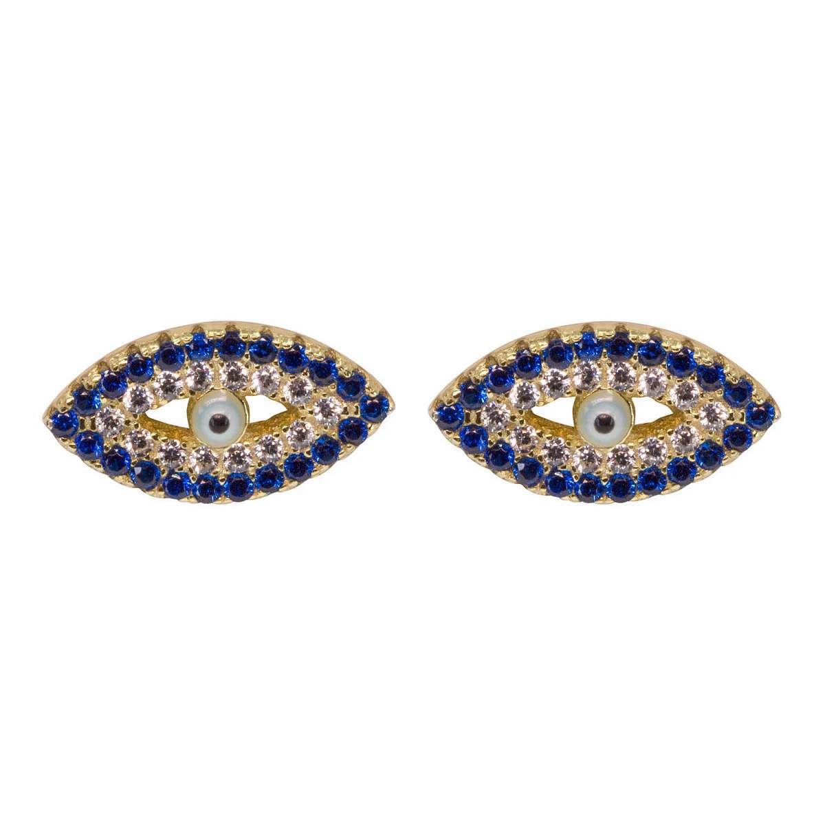 Crystal Evil Eye Paired Studs