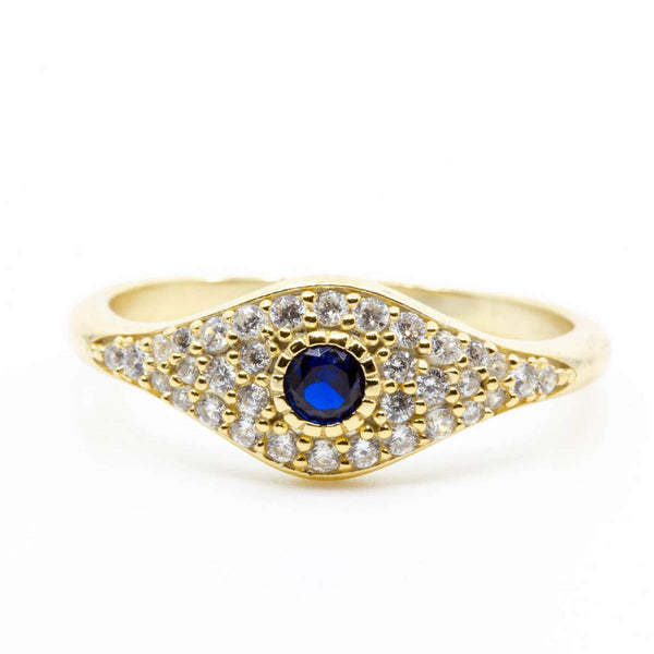 Mother Of Pearl & Turquoise Evil Eye Ring – Milestones by Ashleigh Bergman