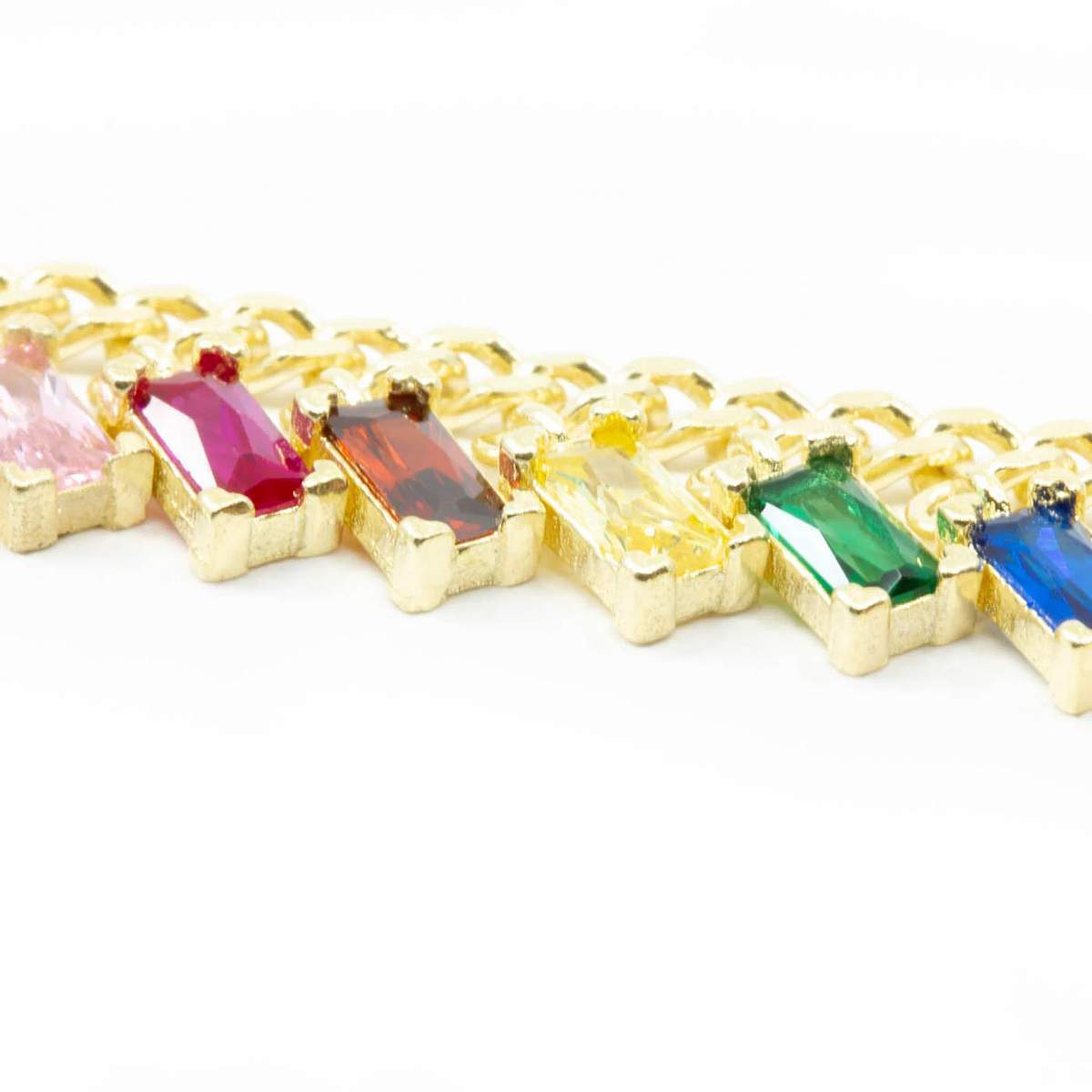 Crystal Bib Necklace in Rainbow