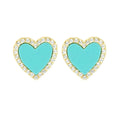 Turquoise Heart Paired Studs