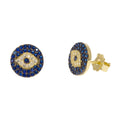 Evil Eye Paired Studs in Sapphire