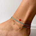 One Love Anklet in Red