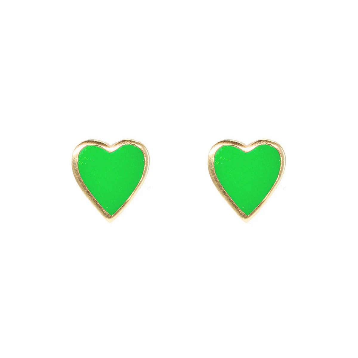 One Love Green Heart Paired Studs