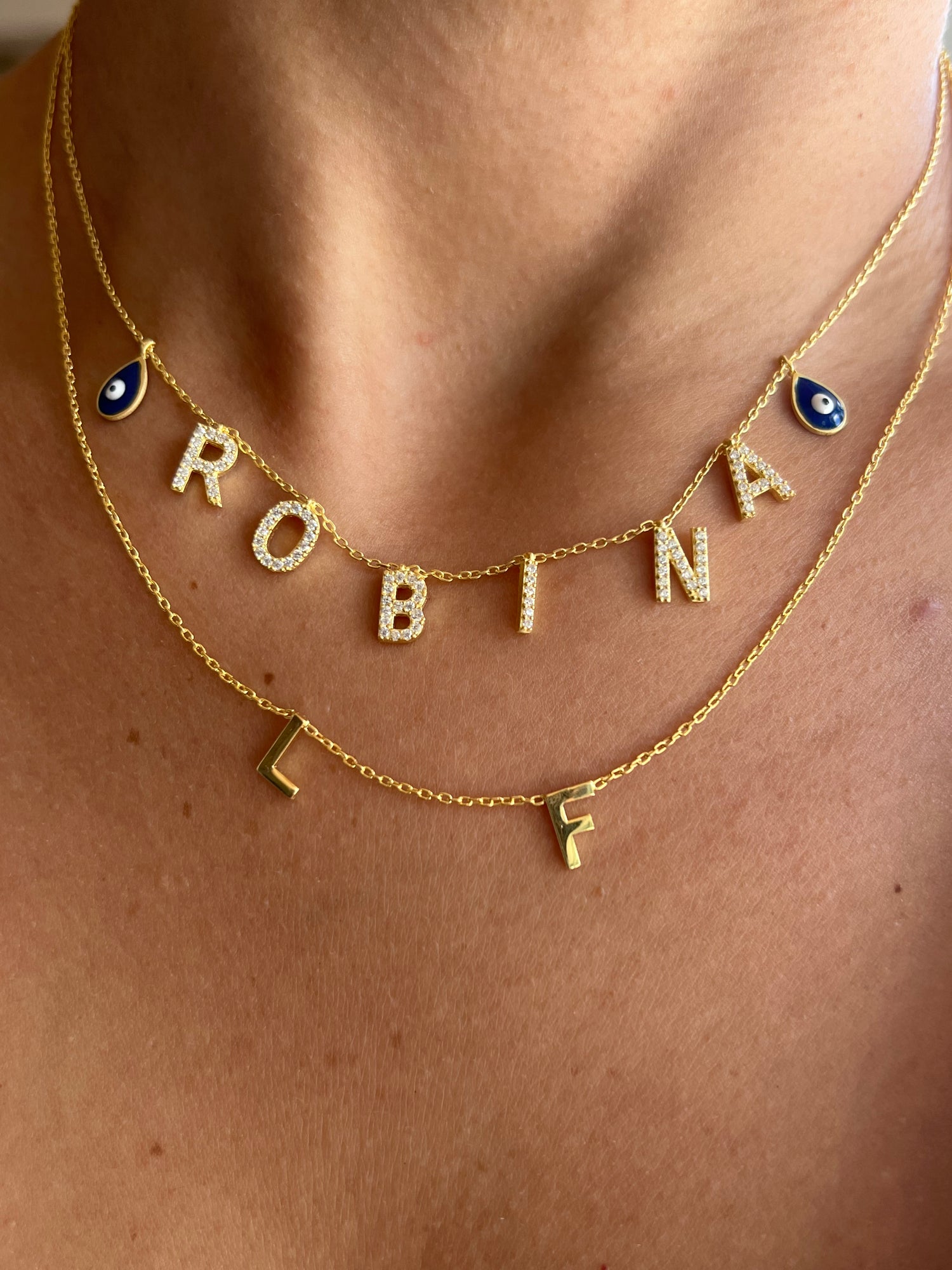 Dangle name best sale necklace